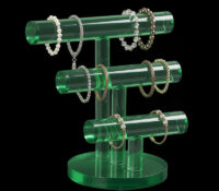 Custom acrylic 3 tiers T bar bangle bracelets display stand BDJ-493 Custom acrylic 3 tiers T bar bangle bracelets display stand
