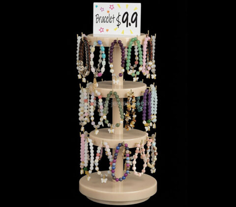 Custom acrylic 3 tiers rotating bracelets display stand