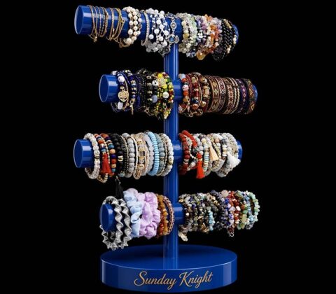 Custom acrylic 4 tiers bracelet display stand holder