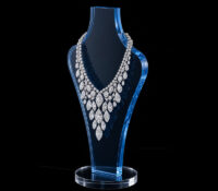 Custom acrylic necklace display stand with round base NDJ-1036 Custom acrylic necklace display stand with round base