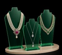 Custom acrylic multi-necklaces display stand with oval base NDJ-1037 Custom acrylic multi-necklaces display stand with oval base