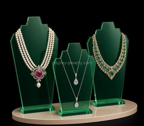 Custom acrylic multi-necklaces display stand with oval base