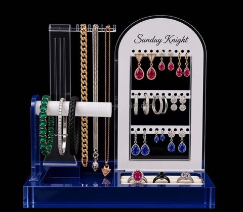 Custom custom acrylic jewelry display stand with holder tray