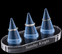 Custom acrylic cone rings display stand with oval block base RDJ-507 Custom acrylic cone rings display stand with oval block base