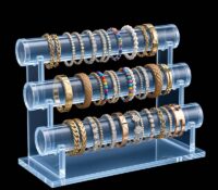 Custom acrylic bracelet holder with 3 tier rack BDJ-499 Custom acrylic bracelet holder with 3 tier rack