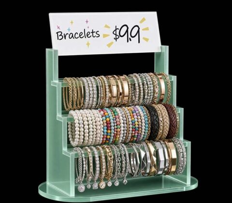 Custom acrylic bracelets stand holder with advertising board