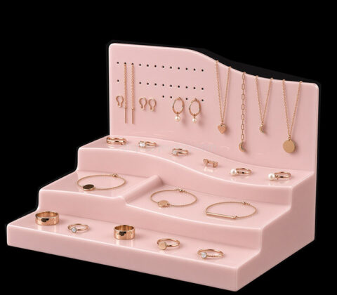 Custom waved shaped acrylic jewelry display stand