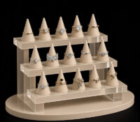 Custom acrylic exhibition 3 tiers ring display stand rack RDJ-510 Custom acrylic exhibition 3 tiers ring display stand rack