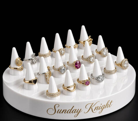 Custom acrylic retail ring display stand holder