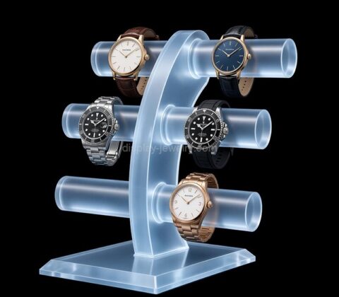 Custom acrylic retail T bar watches stand holder